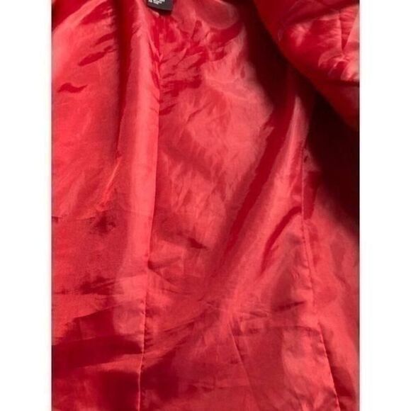 R.Q.T. Quilted Embroidered Zip Up Collared Blazer Red Size Small Petite Pockets - Picture 3 of 14